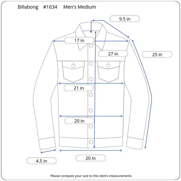 Billabong Factory Distressed Men’s Medium Slim Fit Button-Up Shirt Blue Striped - Picture 12 of 12